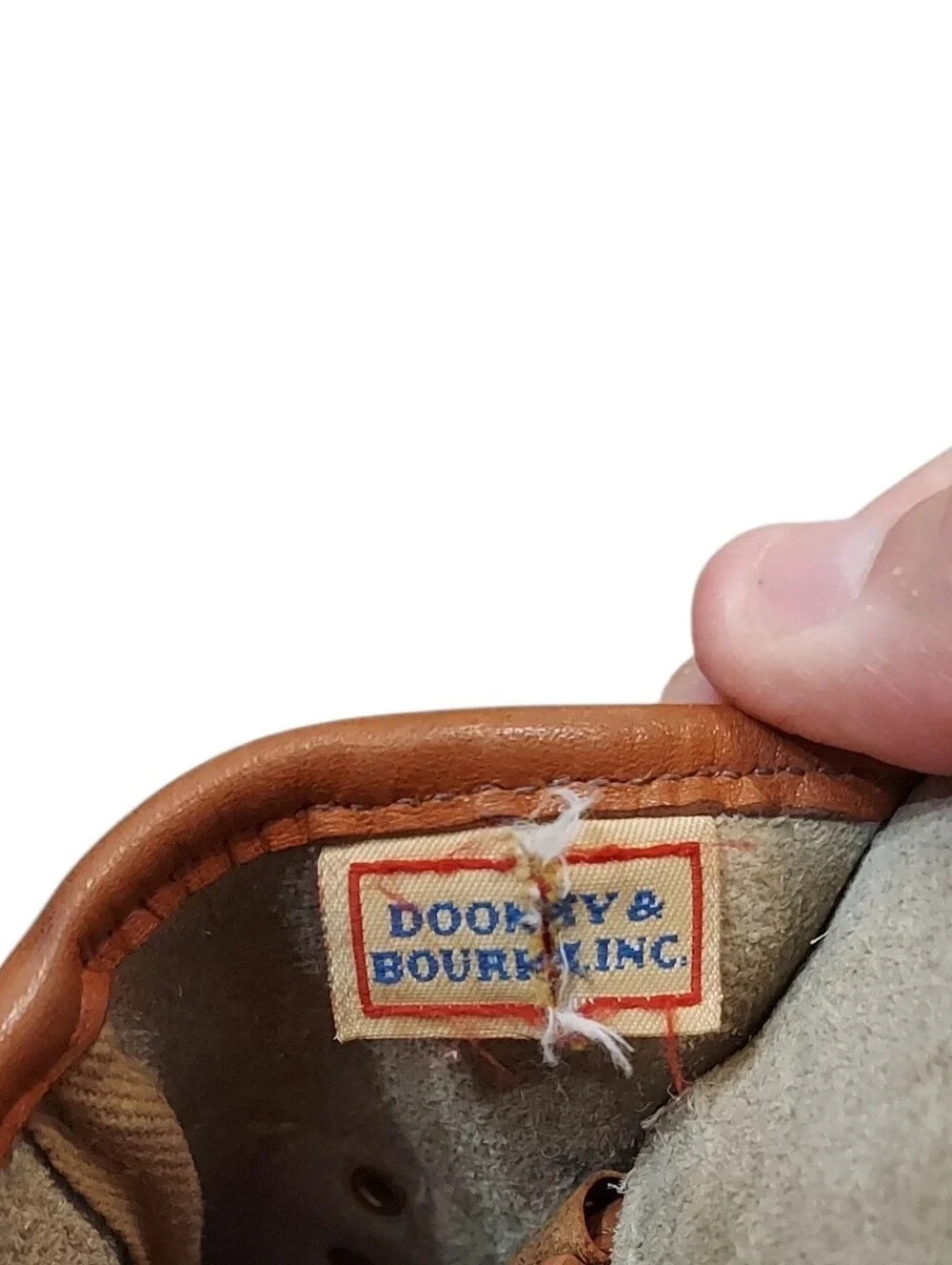 Dooney & Bourke R701 Carrier Bone & British Tan  Leather Shoulder Bag 1990's